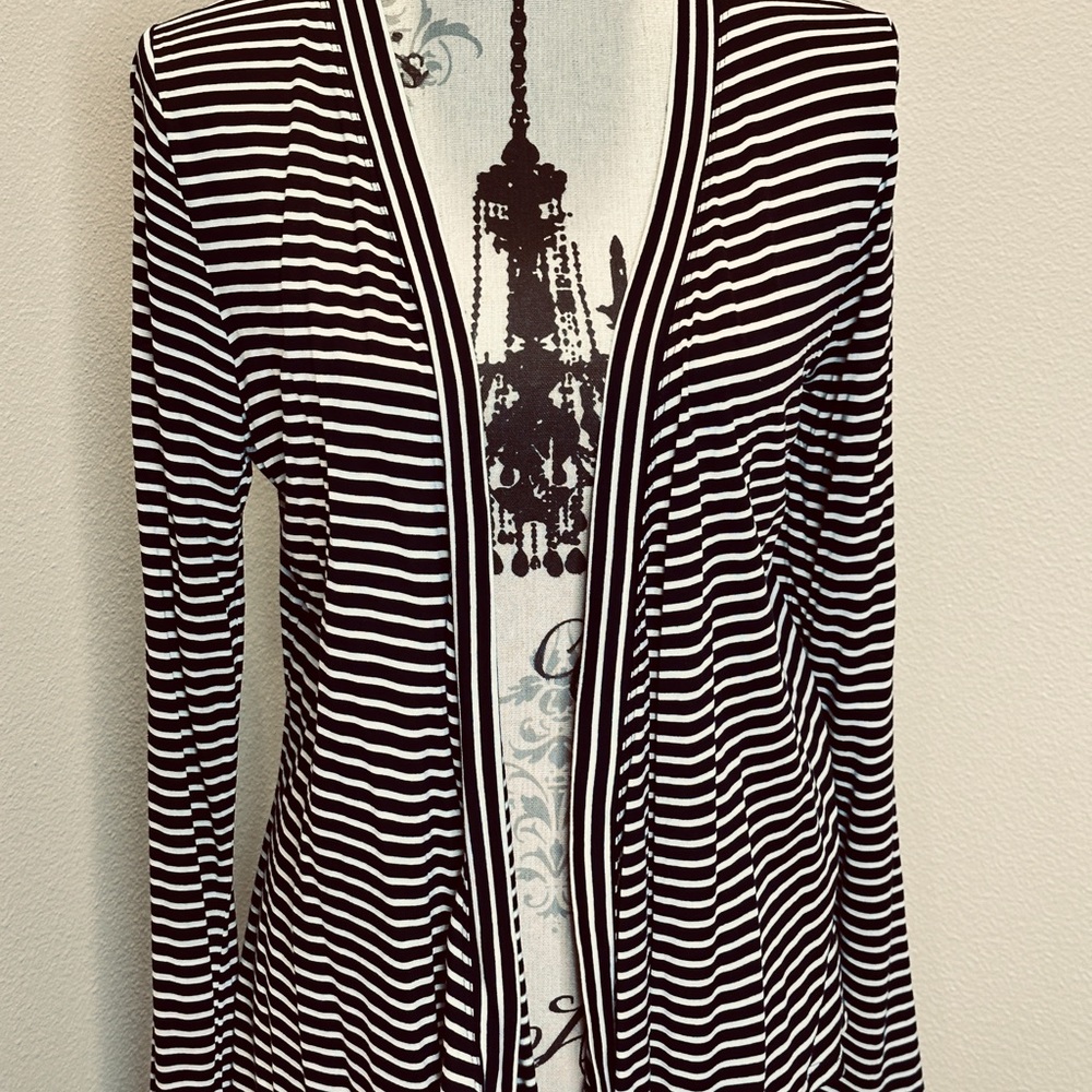 Talbots Sz S light weight stripped cardigan topper nautical